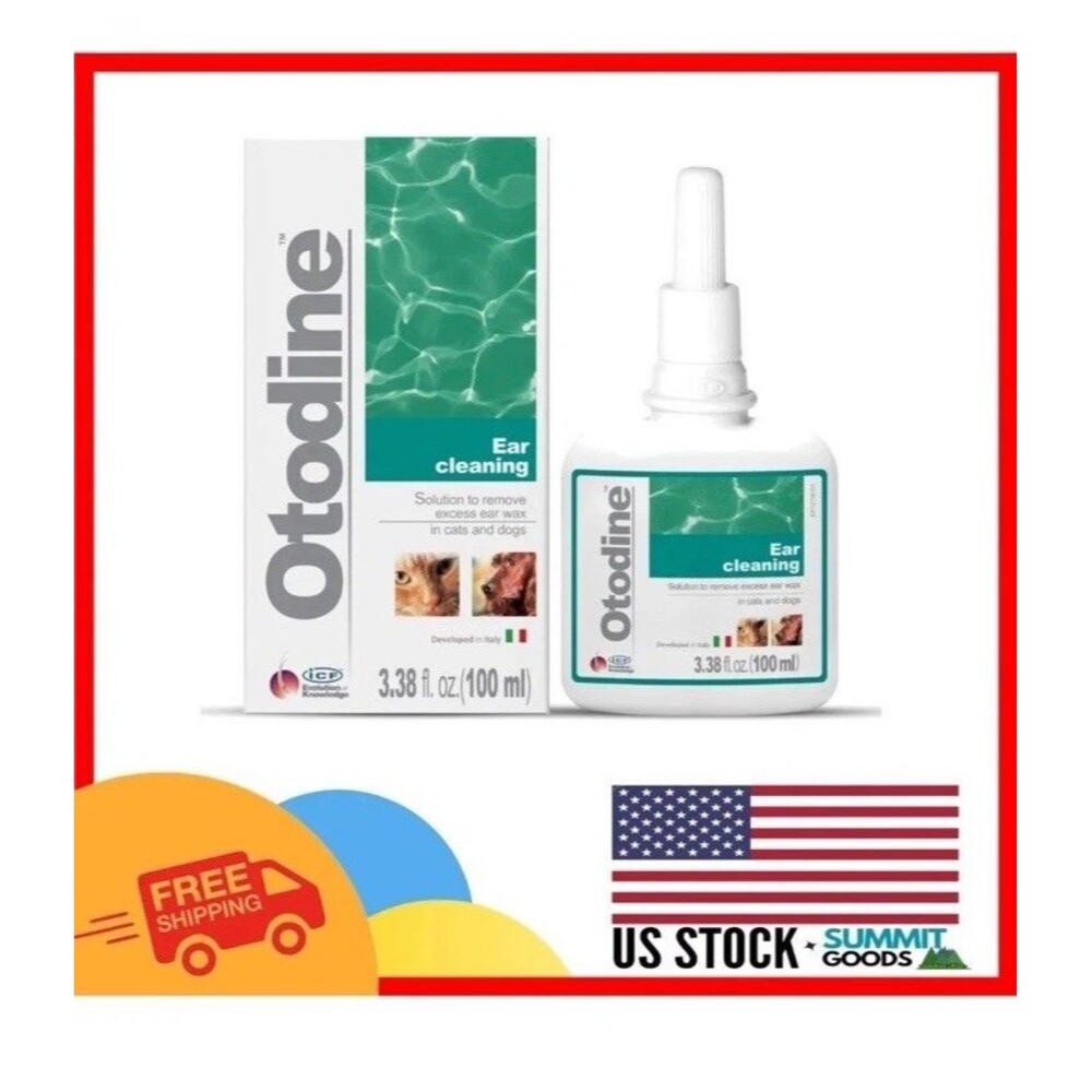 Otodine Dog & Cat Ear Cleaner Drops - 100ml Tris-EDTA Treatment for Healthy Ears